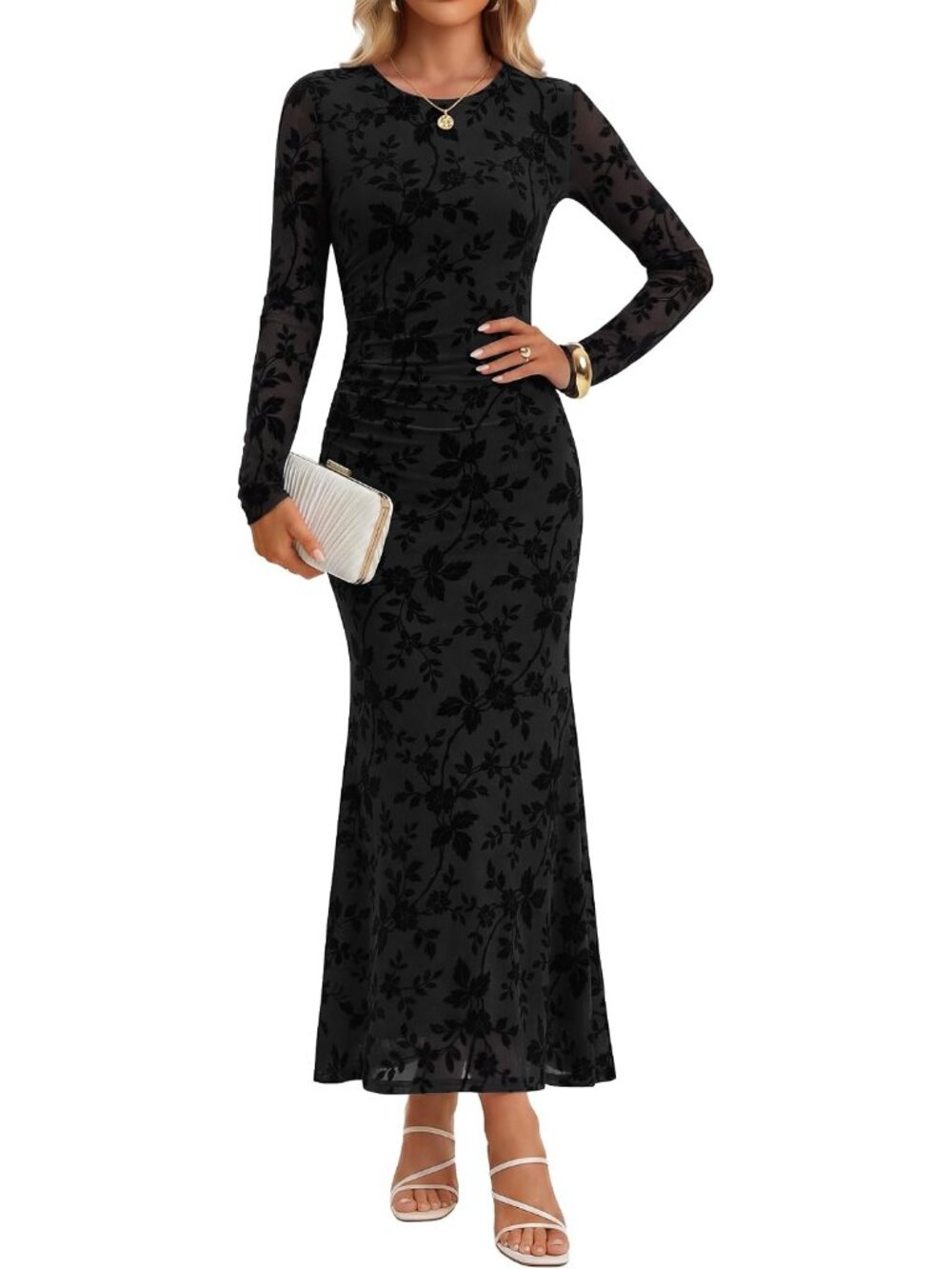 Elegant Floral Maxi Bodycon Dress for All Seasons